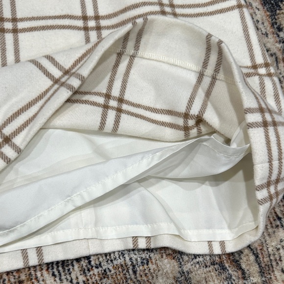 J. Crew White and Brown Plaid Pencil Skirt - Picture 3 of 5